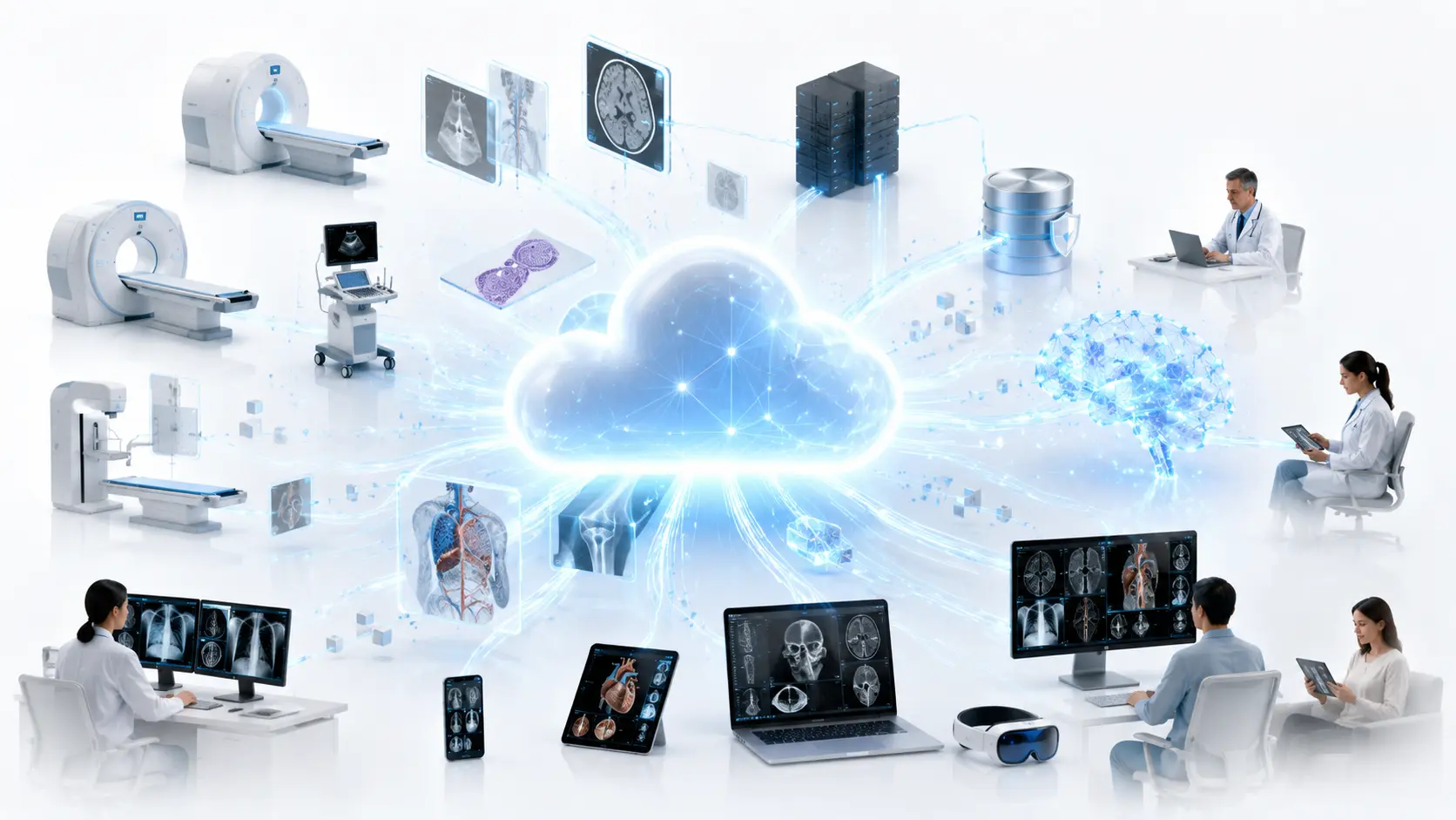 Radiology workflow challenges illustrated with connected imaging systems