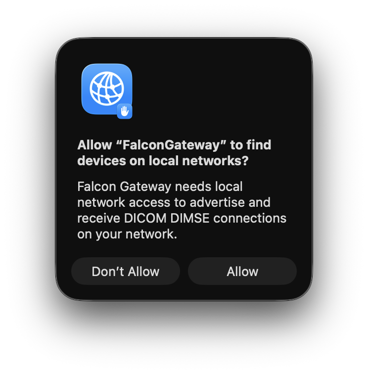 Allow Falcon Gateway to access local devices