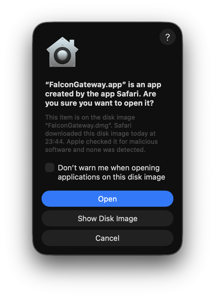 macOS security confirmation
